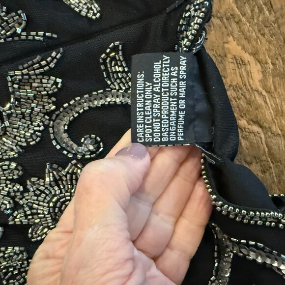 Black and Silver Embelished Formal Gown - Picture 4 of 4